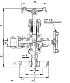 J49H压力表针型阀结构图纸