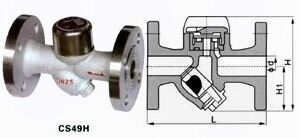 CS49H热动力式圆盘式Y型蒸汽疏水阀结构图纸